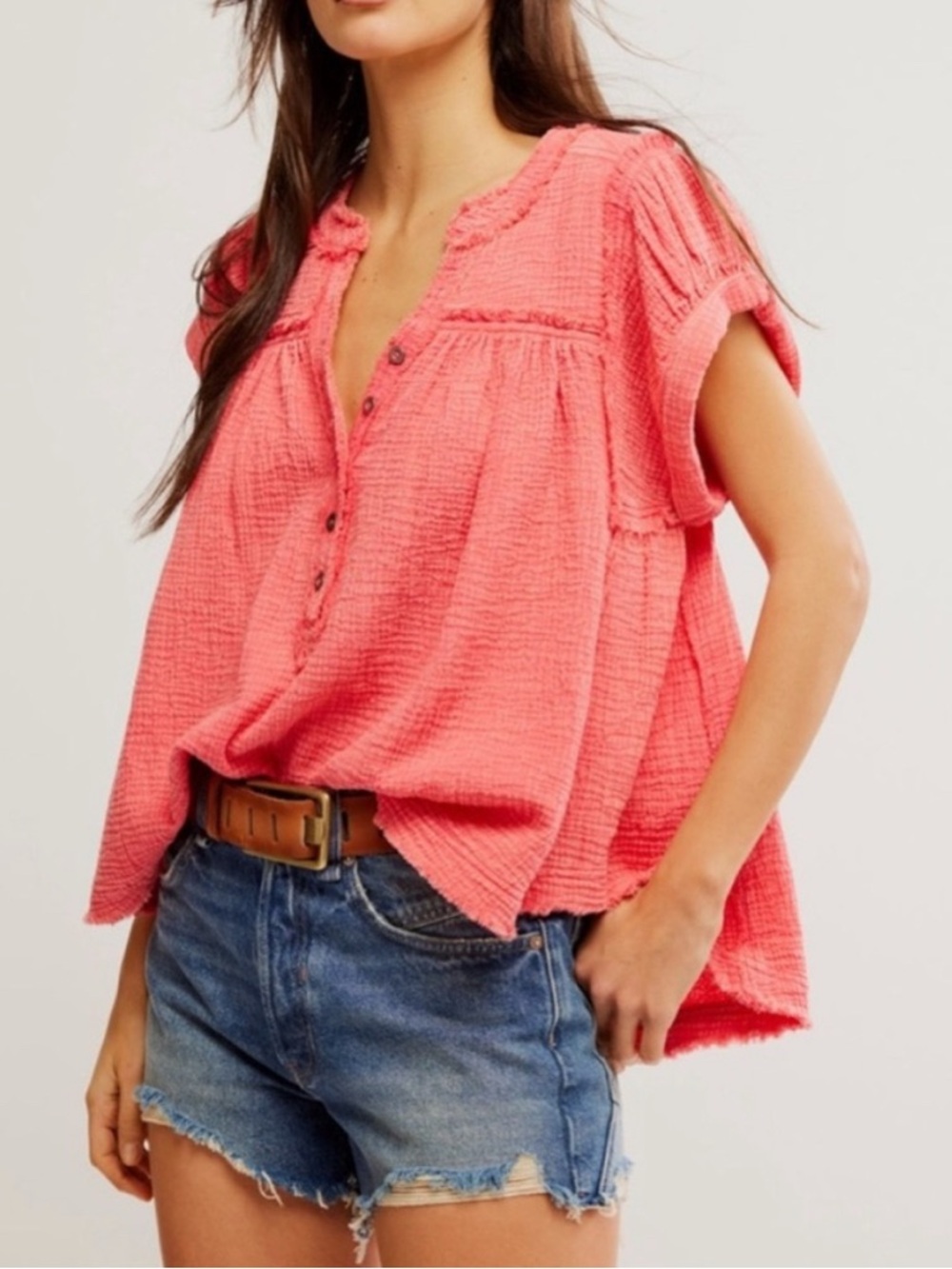 Free People Horizons Double Cloth Top
